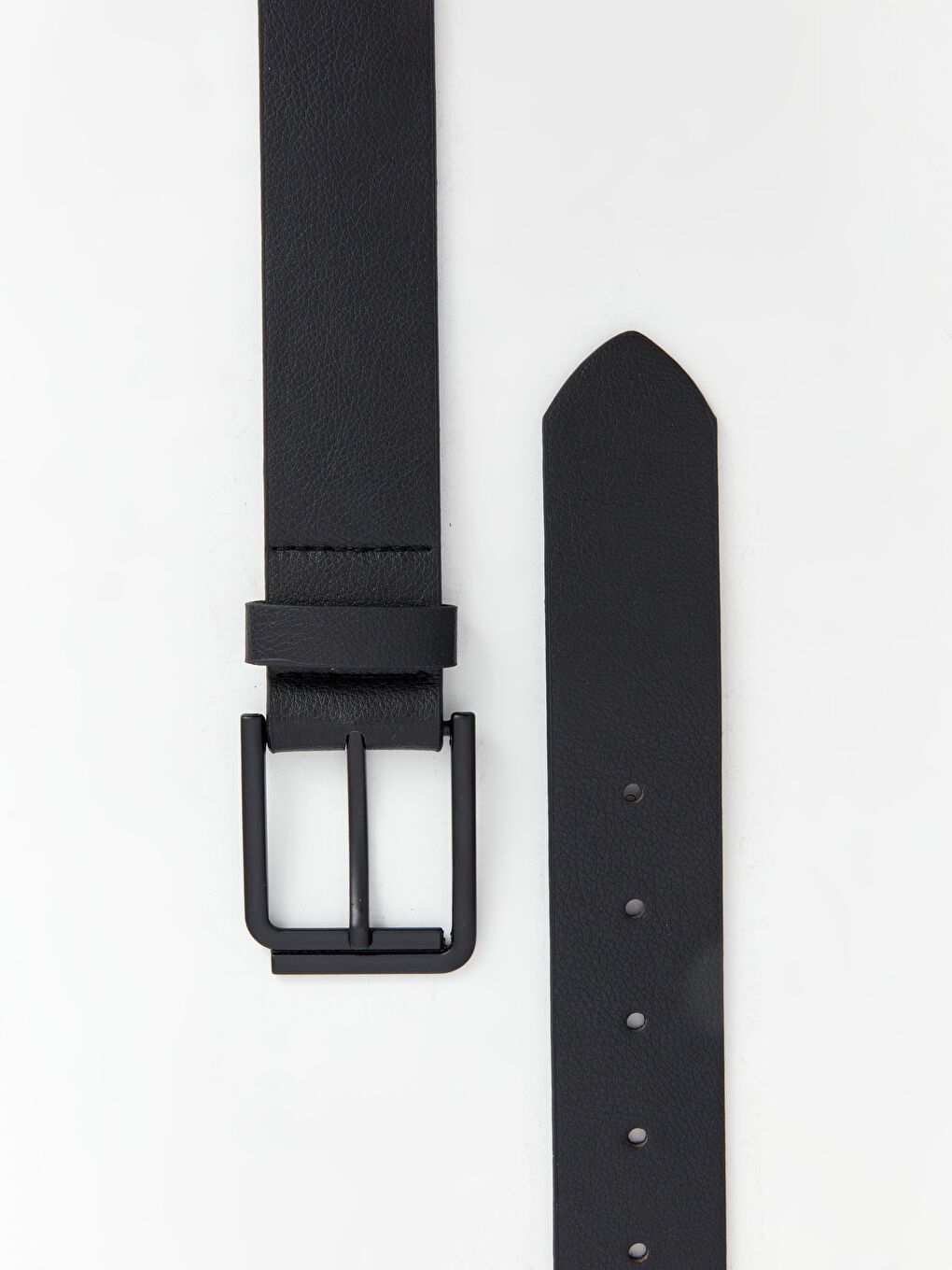 Siyah Deri Görünümlü Erkek Kemer-3