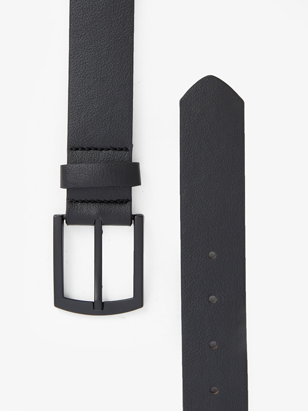 Siyah Deri Görünümlü Erkek Kemer-1
