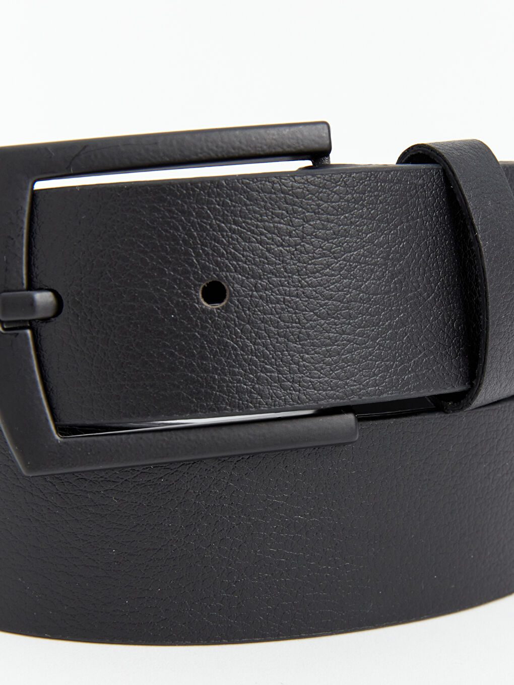 Siyah Deri Görünümlü Erkek Kemer-3