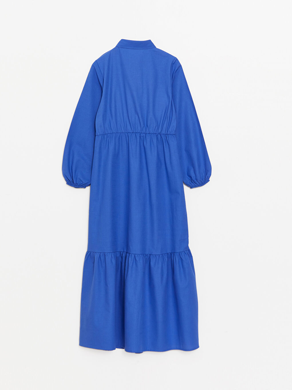 LC WAIKIKI Collared Neck Plain Long Sleeve Women's Dress -S4IC65Z8-VEE