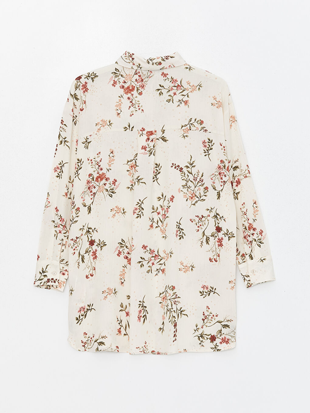 Karışık Çiçekli Oversize Kadın Gömlek Tunik-6