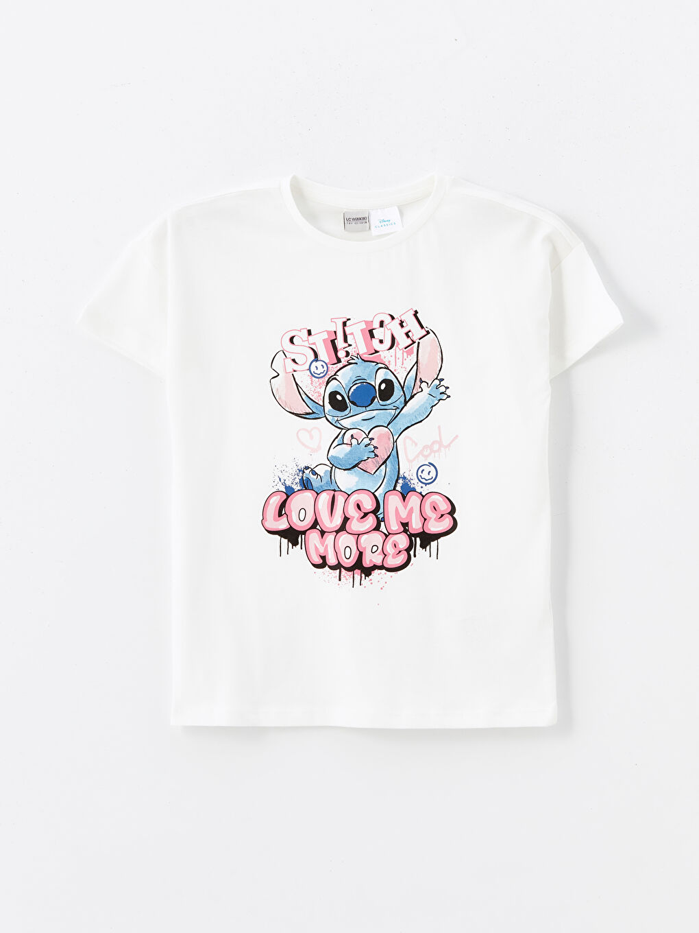 Crew Neck Stitch Printed Short Sleeve Girls' T-Shirt -S4IC76Z4-Q6K