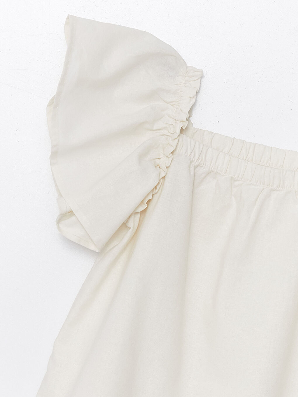 Square Collar Short Sleeve Linen Blend Baby Girls' Dress -S4IC92Z1-FES