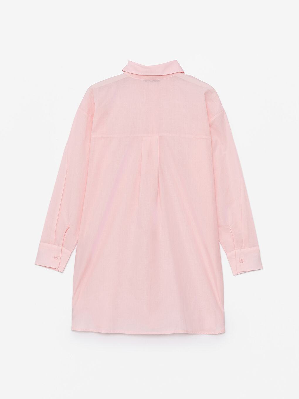 LC Waikiki Toz Pembe Düz Uzun Kollu Oversize Kadın Gömlek Tunik - 6