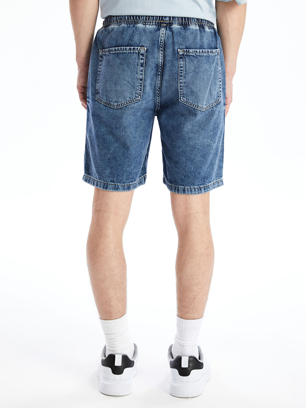 LCW Jeans Indigo Beli Lastikli Pamuklu Erkek Şort - 3