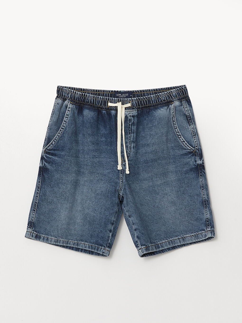 LCW Jeans Indigo Beli Lastikli Pamuklu Erkek Şort - 4
