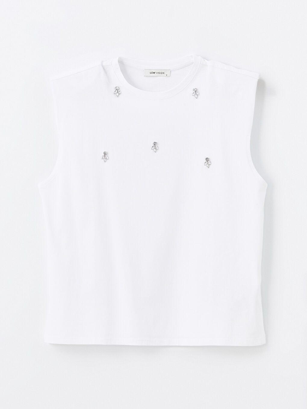 Crew Neck Rhinestone Embellished Women's Tank Top -S4ID77Z8-Q6K