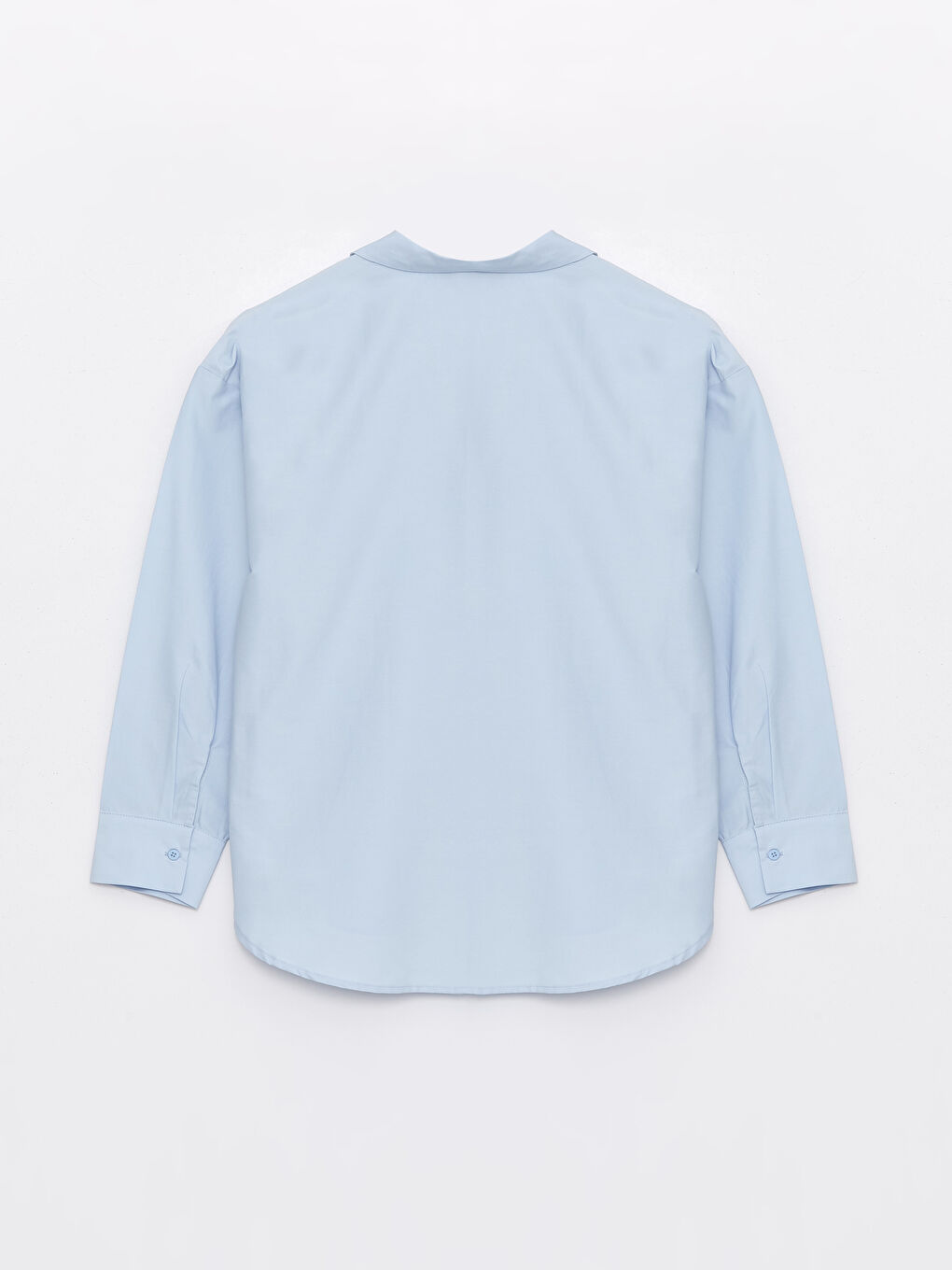 Mavi Oversize Poplin Kadın Gömlek-6