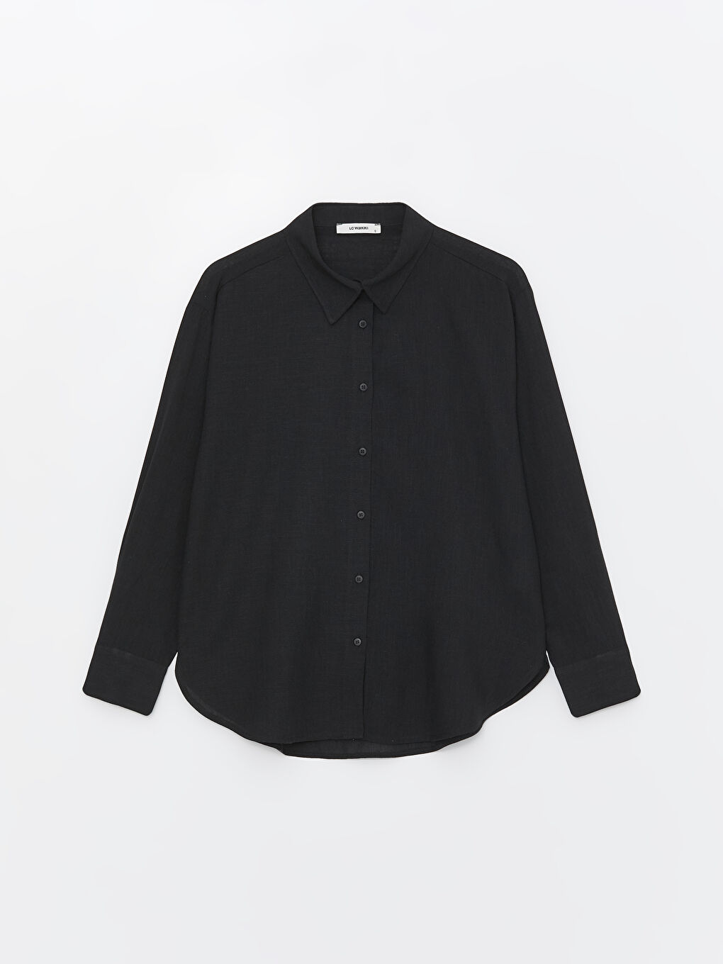 Siyah Oversize Poplin Kadın Gömlek-5