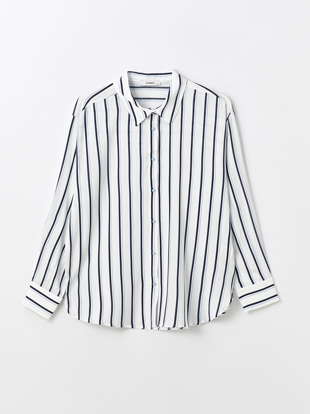 Striped Long Sleeve Oversize Women's Shirt-10