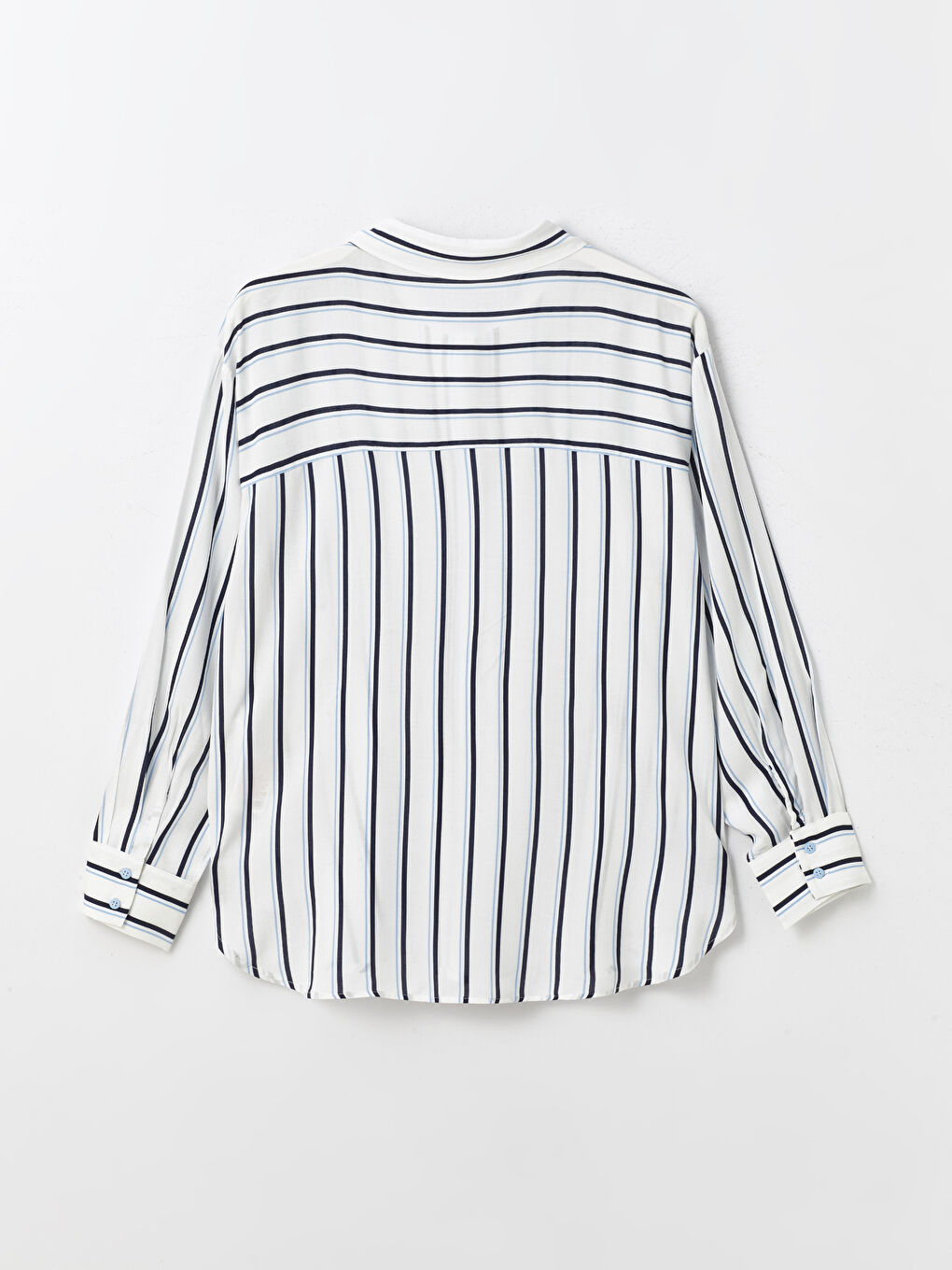 Striped Long Sleeve Oversize Women's Shirt-11