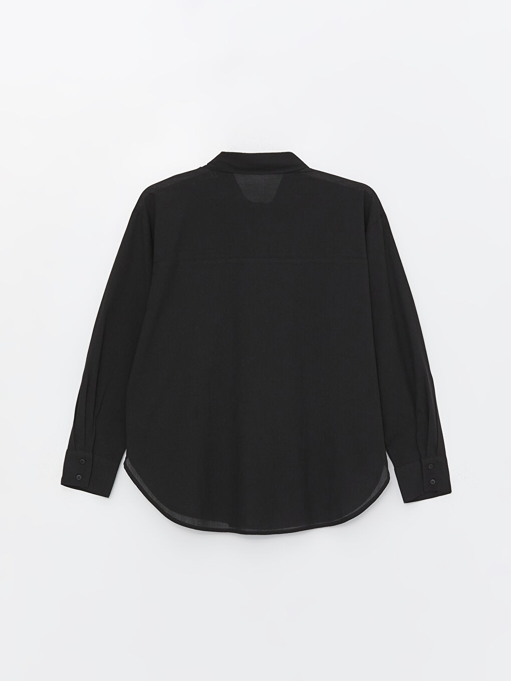 Gri Düz Uzun Kollu Oversize Kadın Gömlek-6