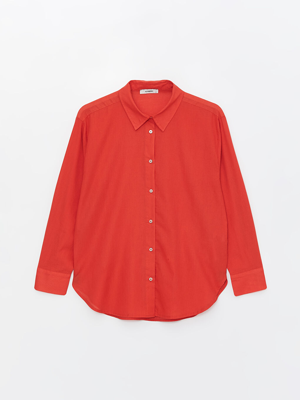 Kırmızı Oversize Poplin Kadın Gömlek-5