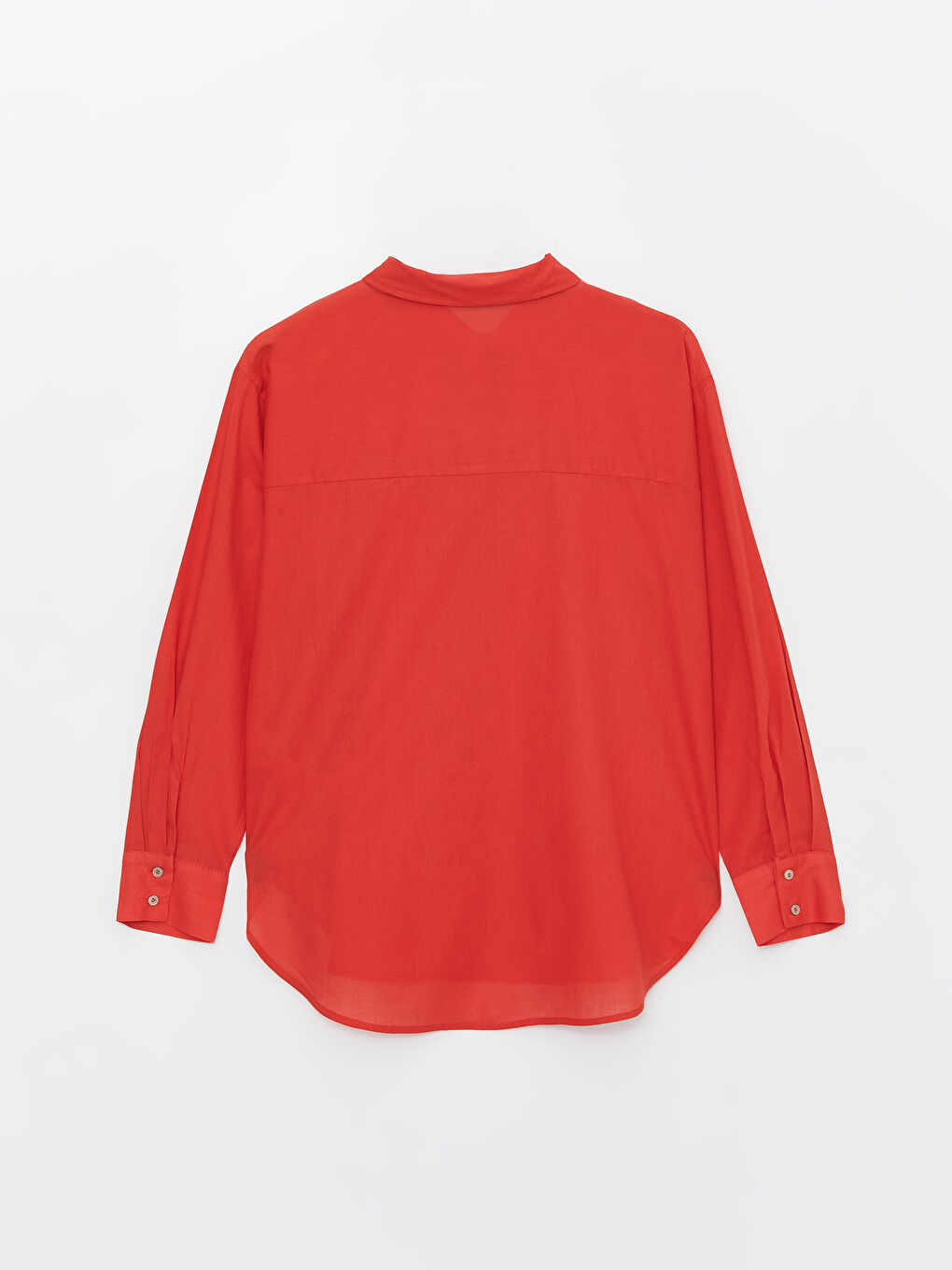 Kırmızı Oversize Poplin Kadın Gömlek-6