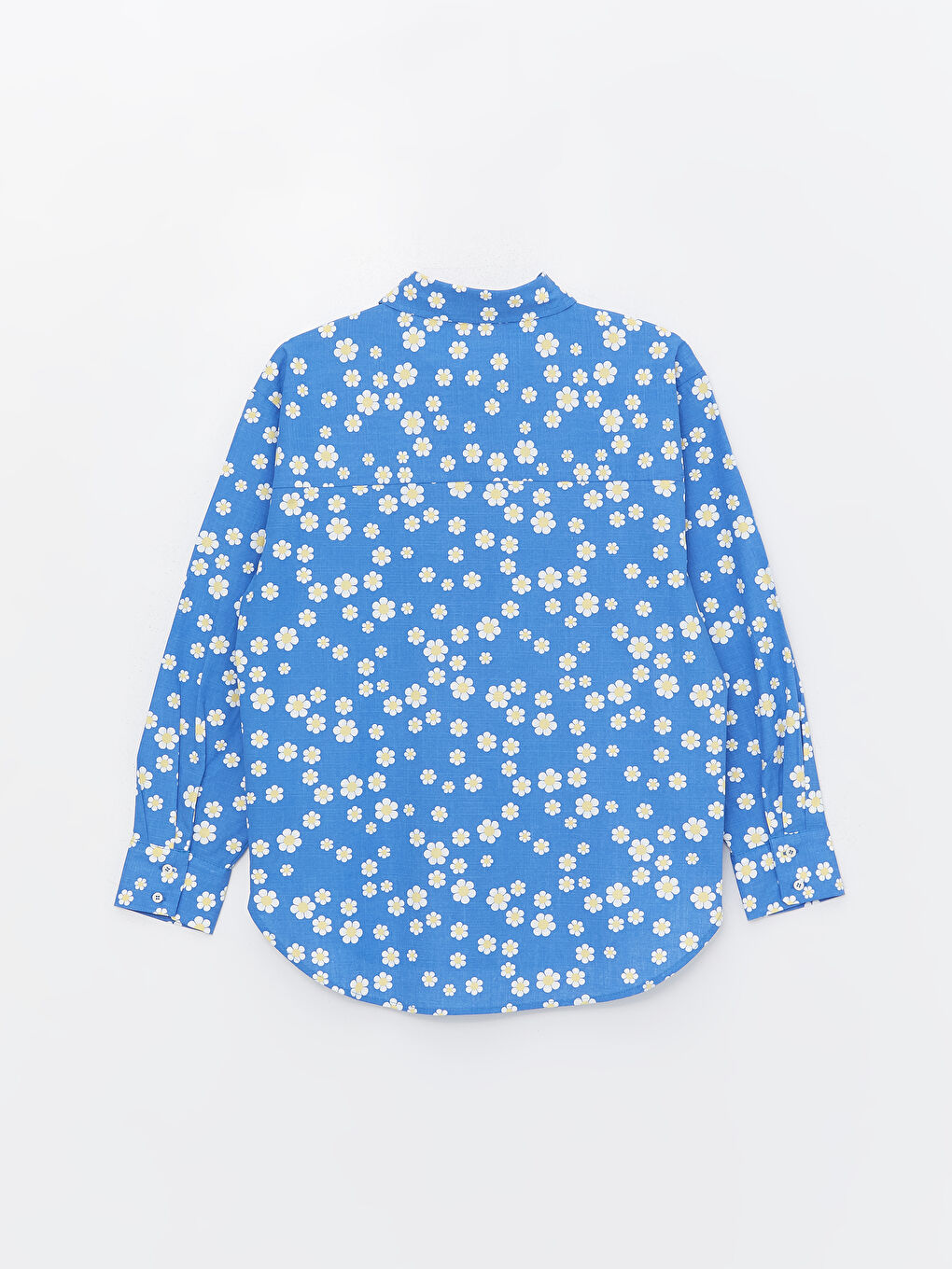 Karışık Çiçekli Oversize Poplin Kadın Gömlek-11
