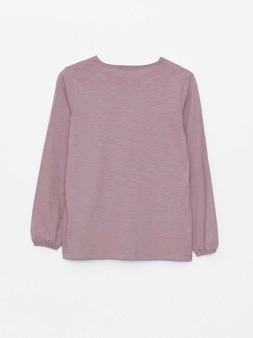 Lila Bisiklet Yaka Desenli Uzun Kollu Kadın Bluz-6