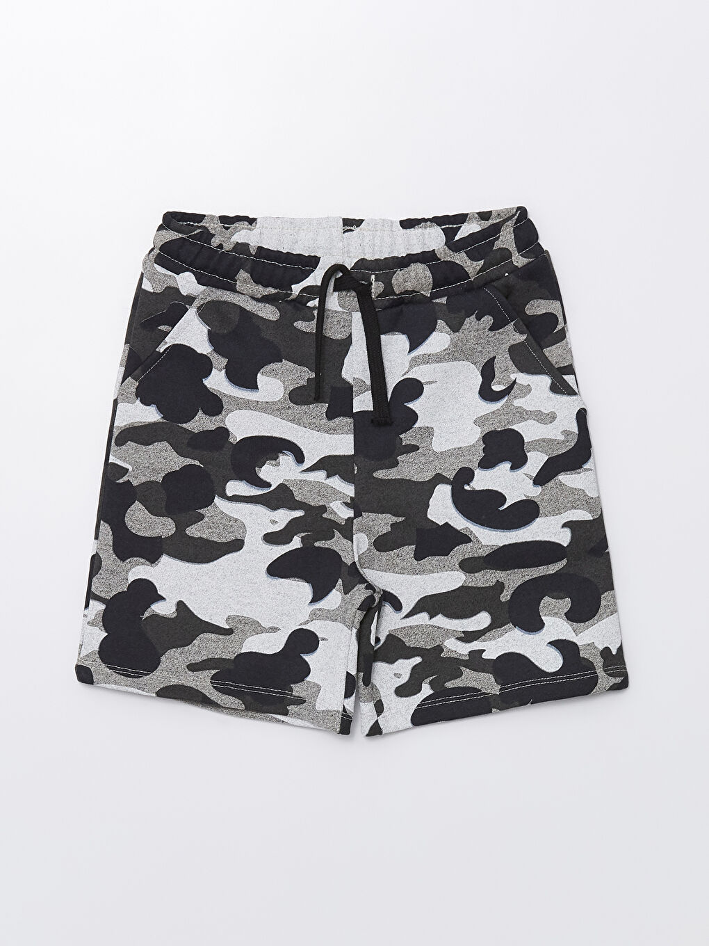 Boys' Camouflage Patterned Shorts with Elastic Waist