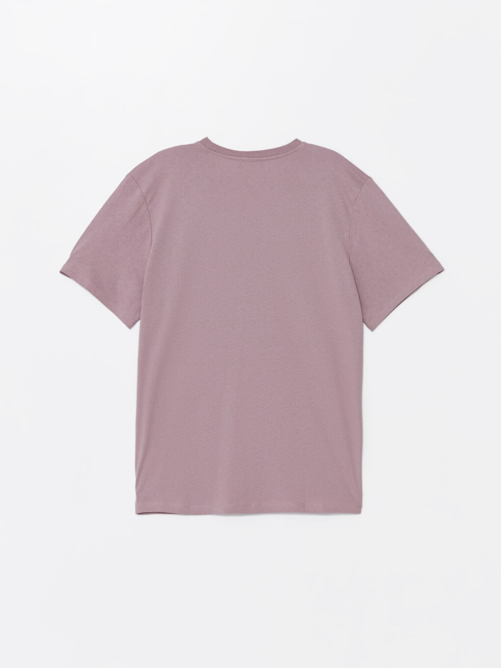 Lila Bisiklet Yaka Kısa Kollu Baskılı Penye Erkek Tişört-6