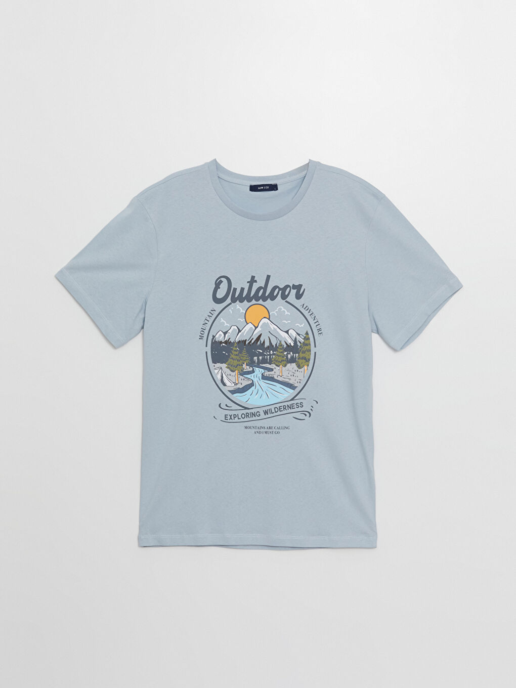 Crew Neck Short Sleeve Printed Combed Cotton Men's T-shirt -S4IE55Z8-FFH