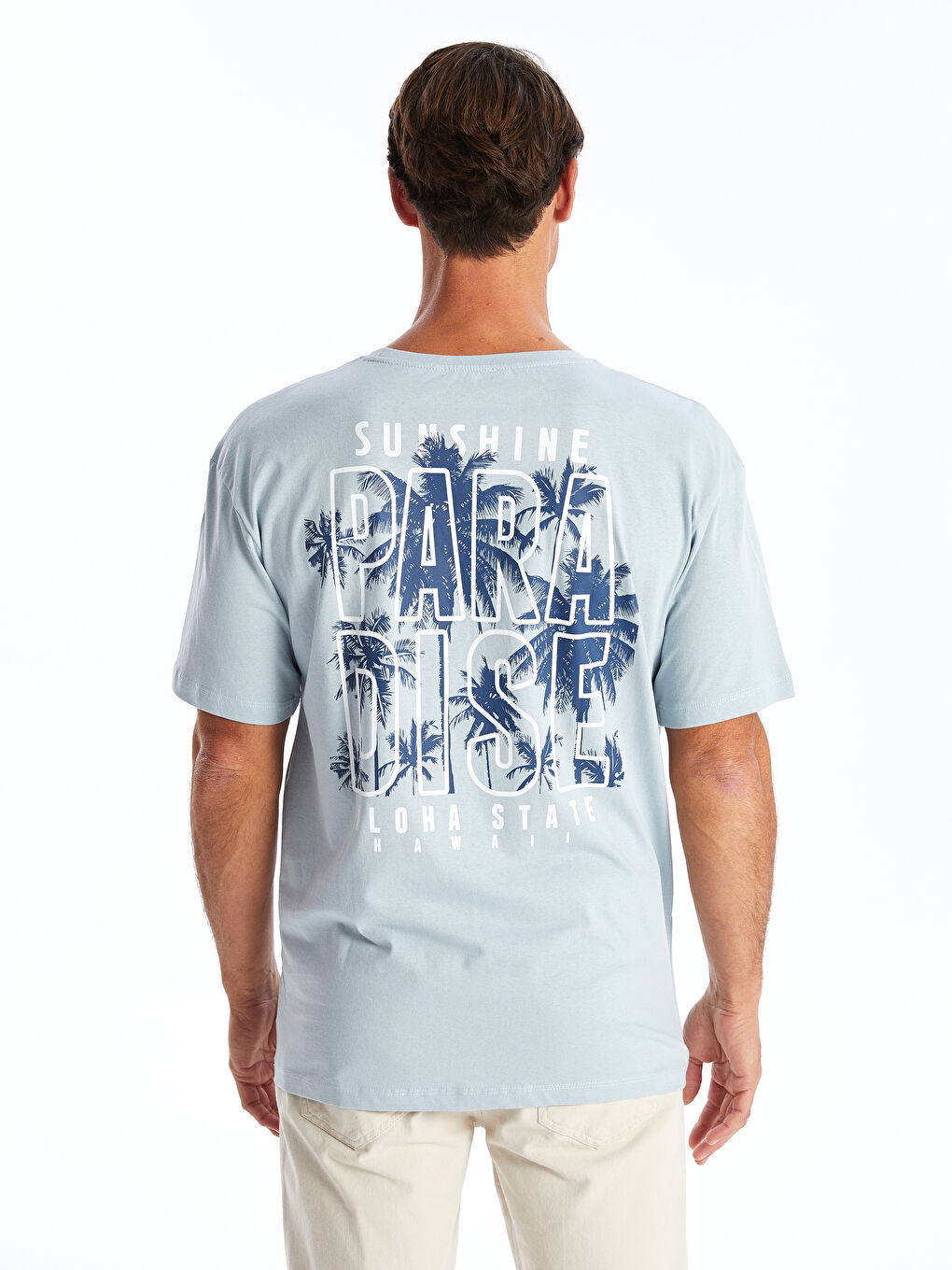 Mavi Bisiklet Yaka Kısa Kollu Baskılı Penye Erkek Tişört-4