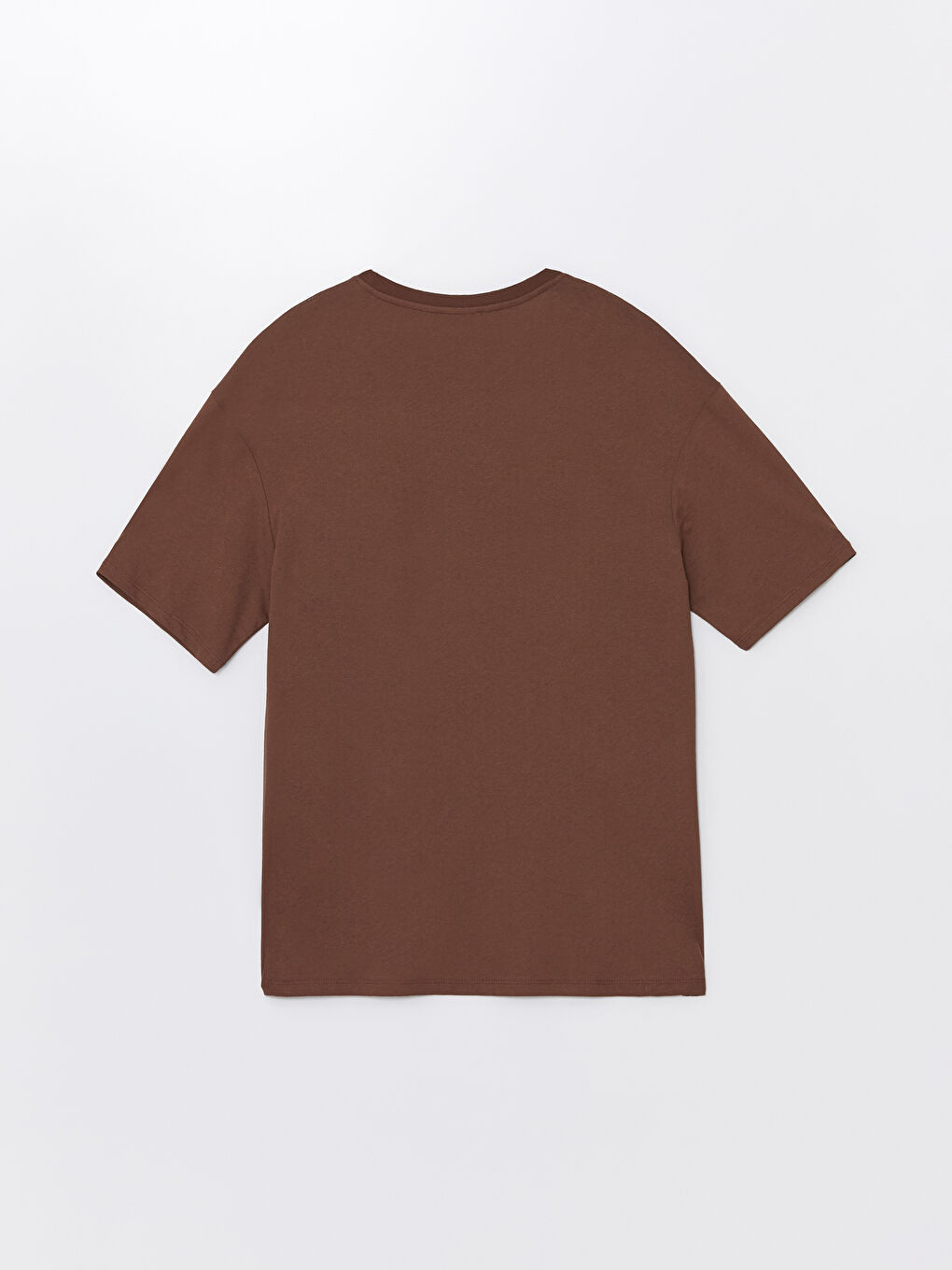 Kahverengi Bisiklet Yaka Kısa Kollu Baskılı Penye Erkek Tişört-6