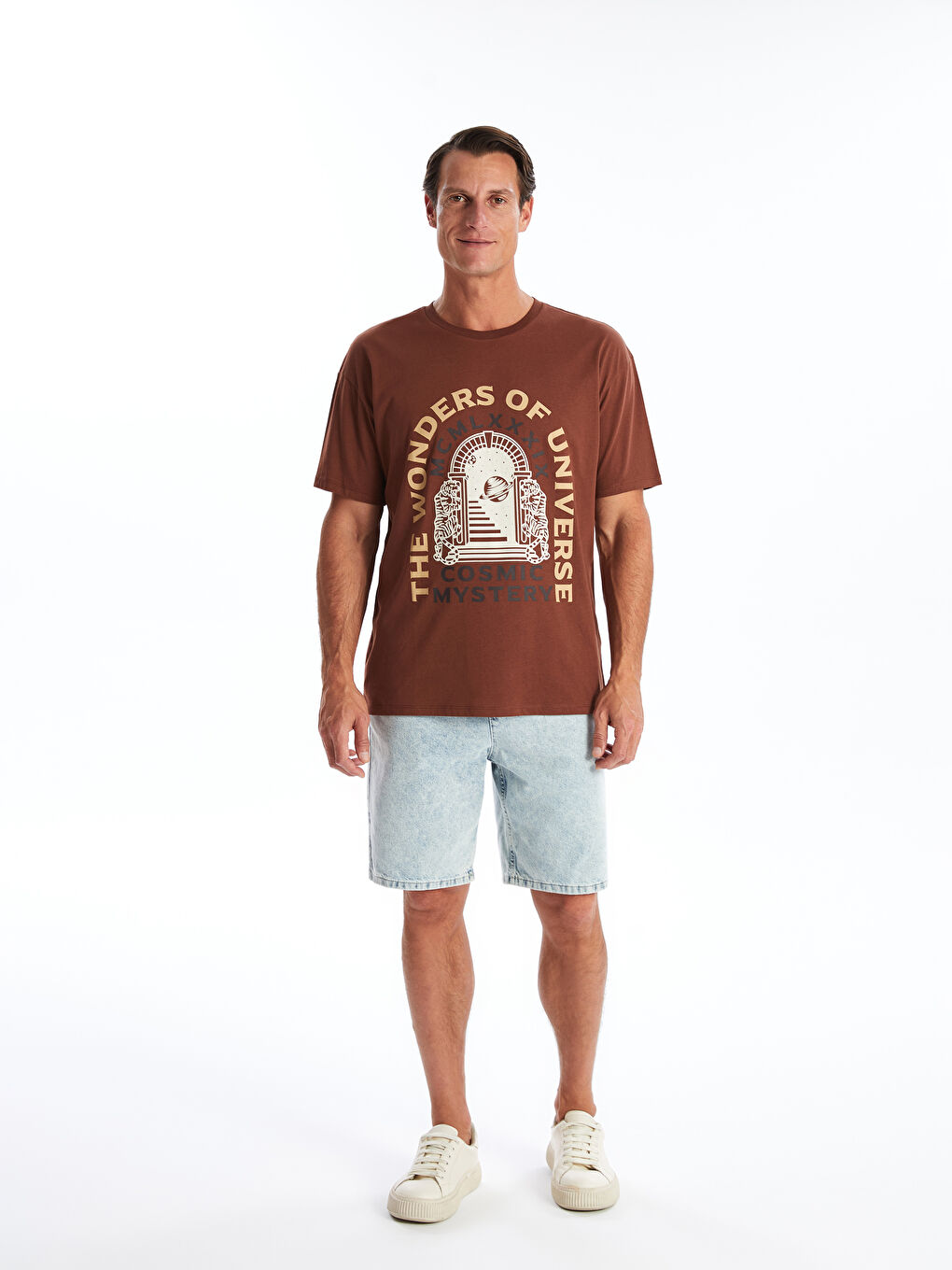 Crew Neck Short Sleeve Printed Combed Cotton Men's T-shirt -S4IE74Z8-HHN