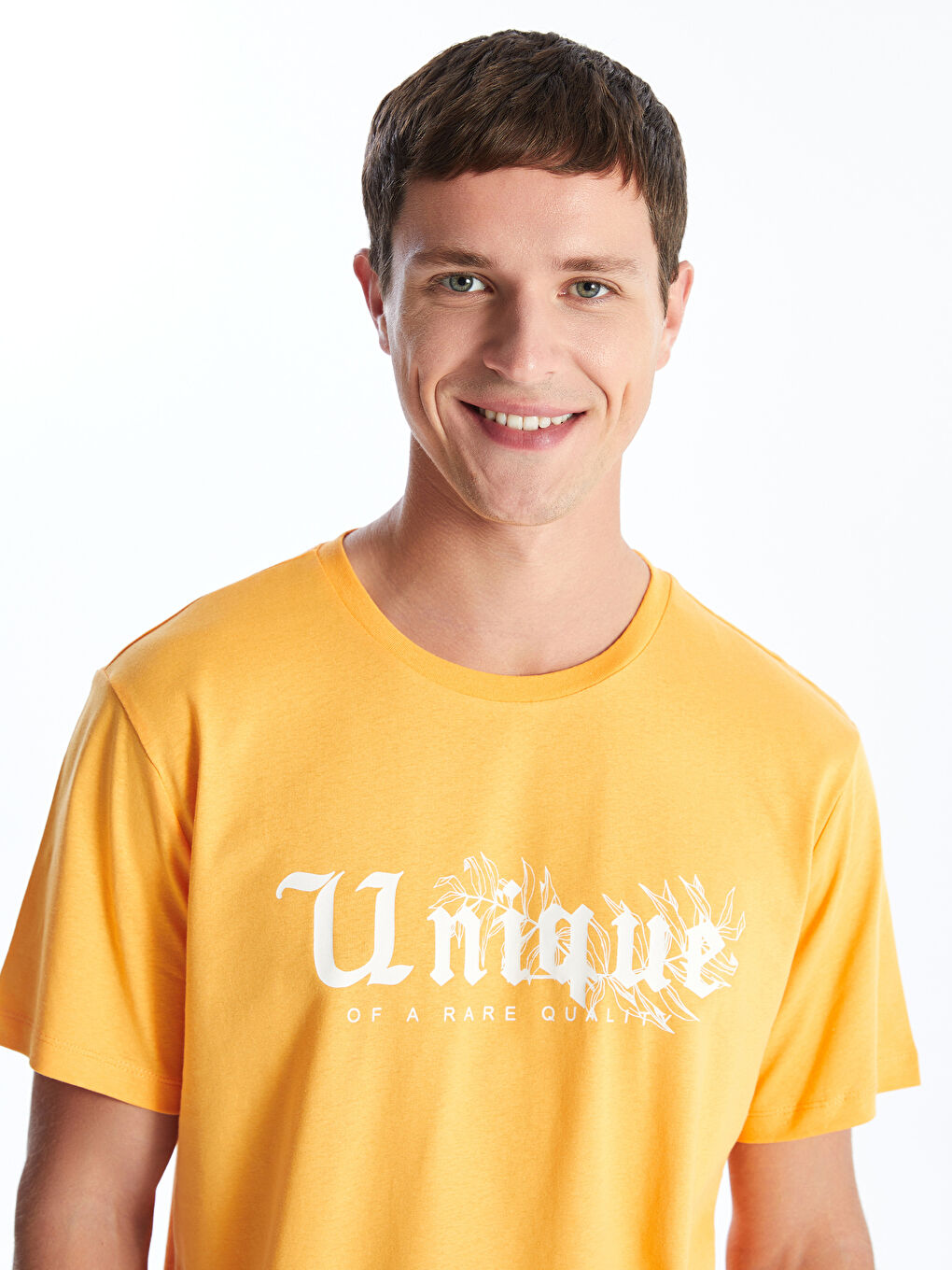 Crew Neck Short Sleeve Printed Combed Cotton Men's T-shirt-1