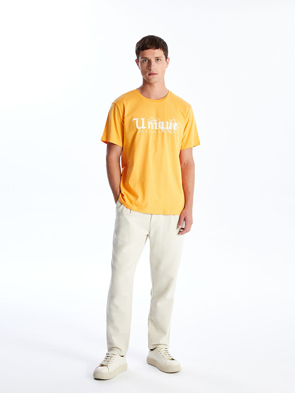 Crew Neck Short Sleeve Printed Combed Cotton Men's T-shirt-2