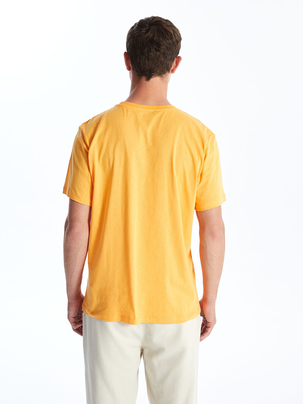 Crew Neck Short Sleeve Printed Combed Cotton Men's T-shirt-4