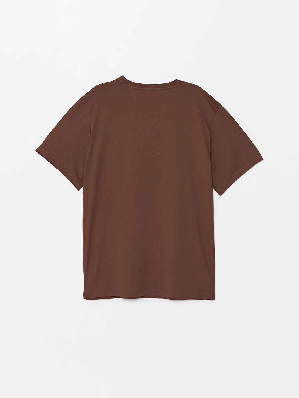 Kahverengi Bisiklet Yaka Kısa Kollu Baskılı Penye Erkek Tişört-6
