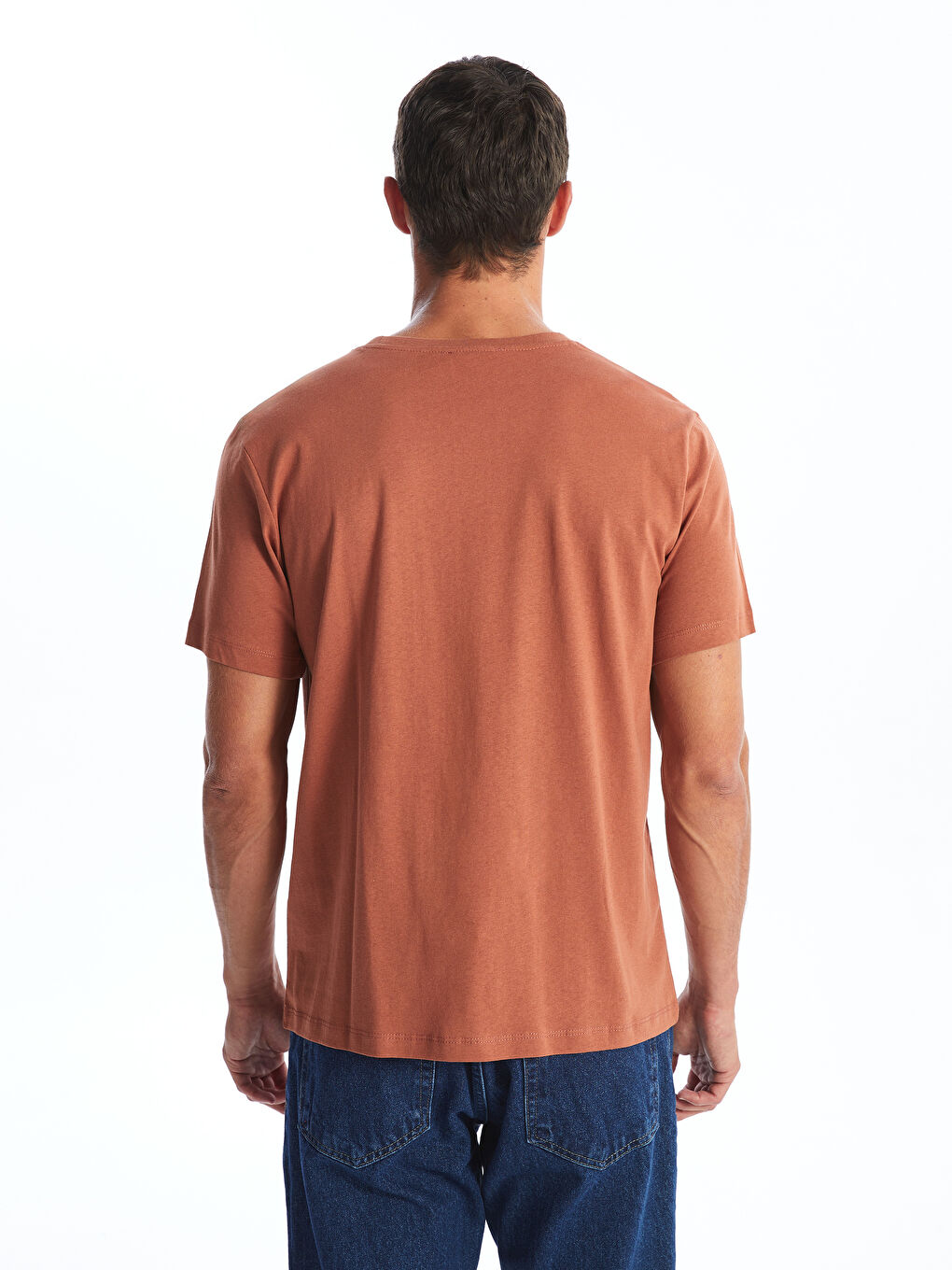 Crew Neck Short Sleeve Printed Combed Cotton Men's T-shirt -S4IE81Z8-HAL