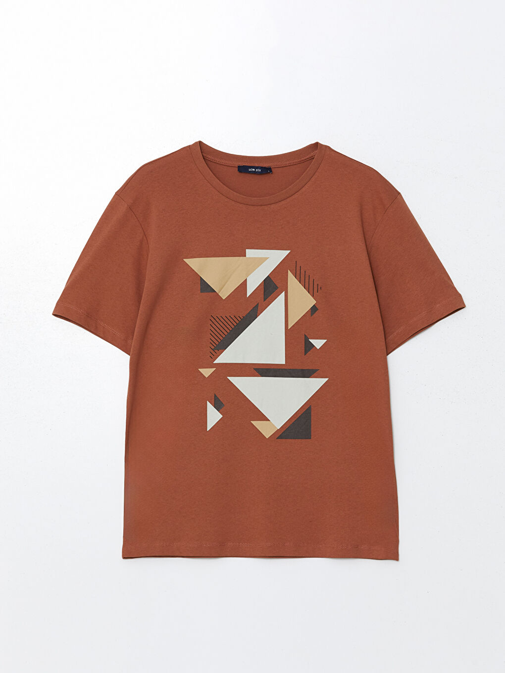 Crew Neck Short Sleeve Printed Combed Cotton Men's T-shirt -S4IE81Z8-HAL