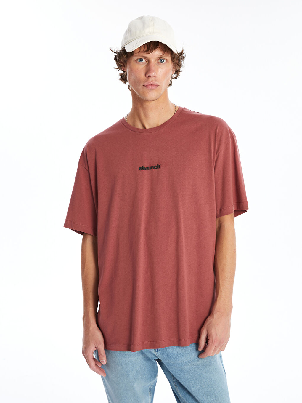 Crew Neck Short Sleeve Printed Combed Cotton Men's T-shirt