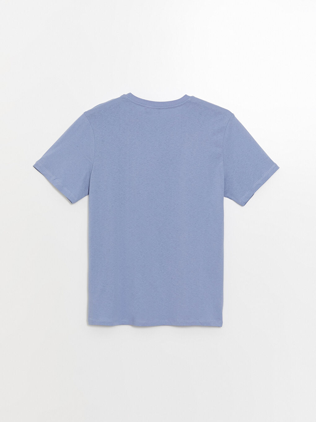 Lila Bisiklet Yaka Kısa Kollu Baskılı Penye Erkek Tişört-6