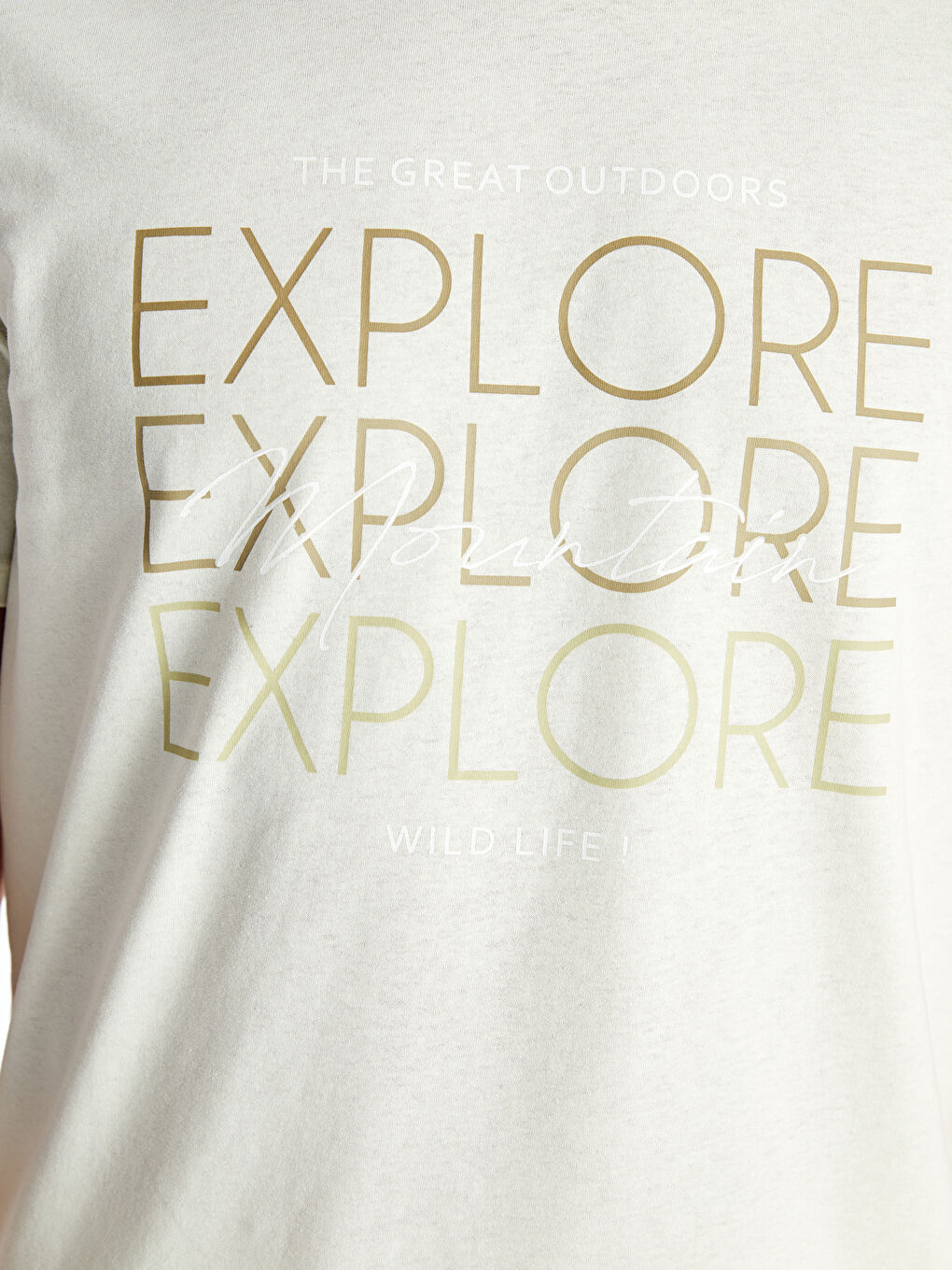 Yeşil Bisiklet Yaka Kısa Kollu Baskılı Penye Erkek Tişört-3