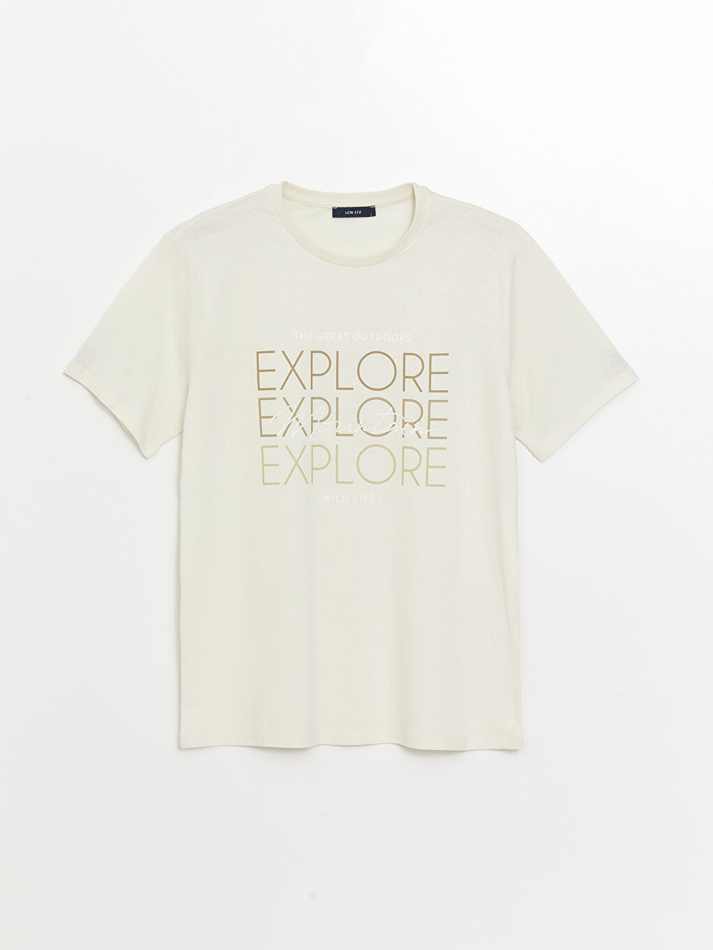 Yeşil Bisiklet Yaka Kısa Kollu Baskılı Penye Erkek Tişört-5