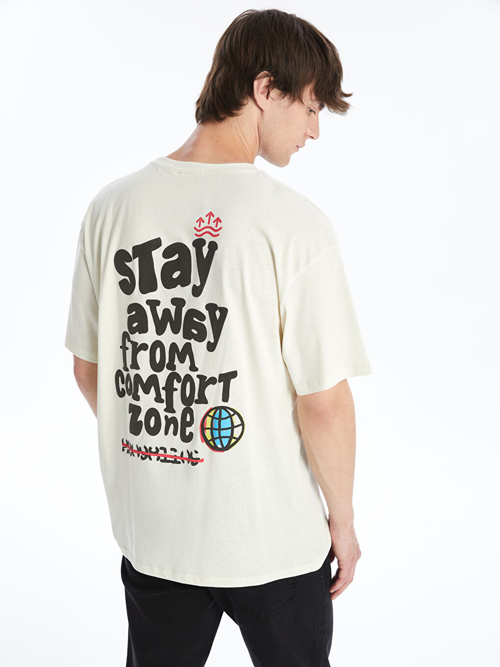 Yeşil Bisiklet Yaka Kısa Kollu Baskılı Penye Erkek Tişört