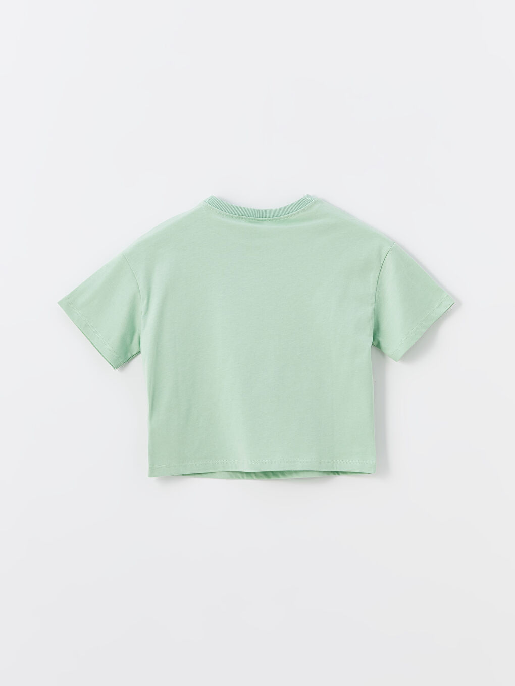 Poncho Crew Neck Printed Short Sleeve Girls' Crop T-Shirt -S4IE96Z4-FX6