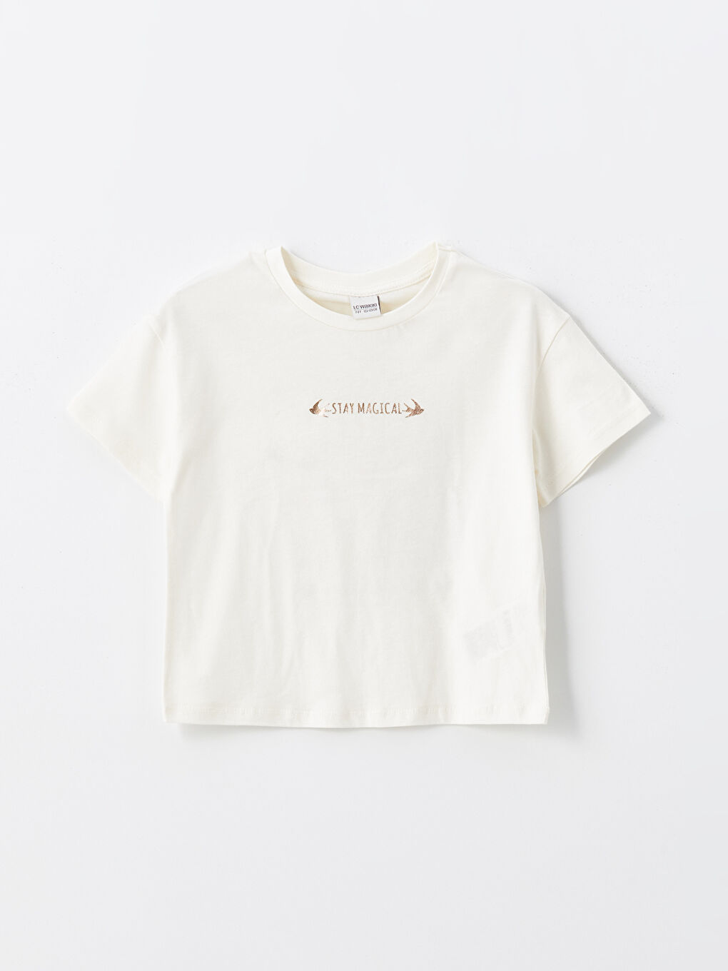 Crew Neck Printed Short Sleeve Girl T-shirt -S4IE97Z4-LXH