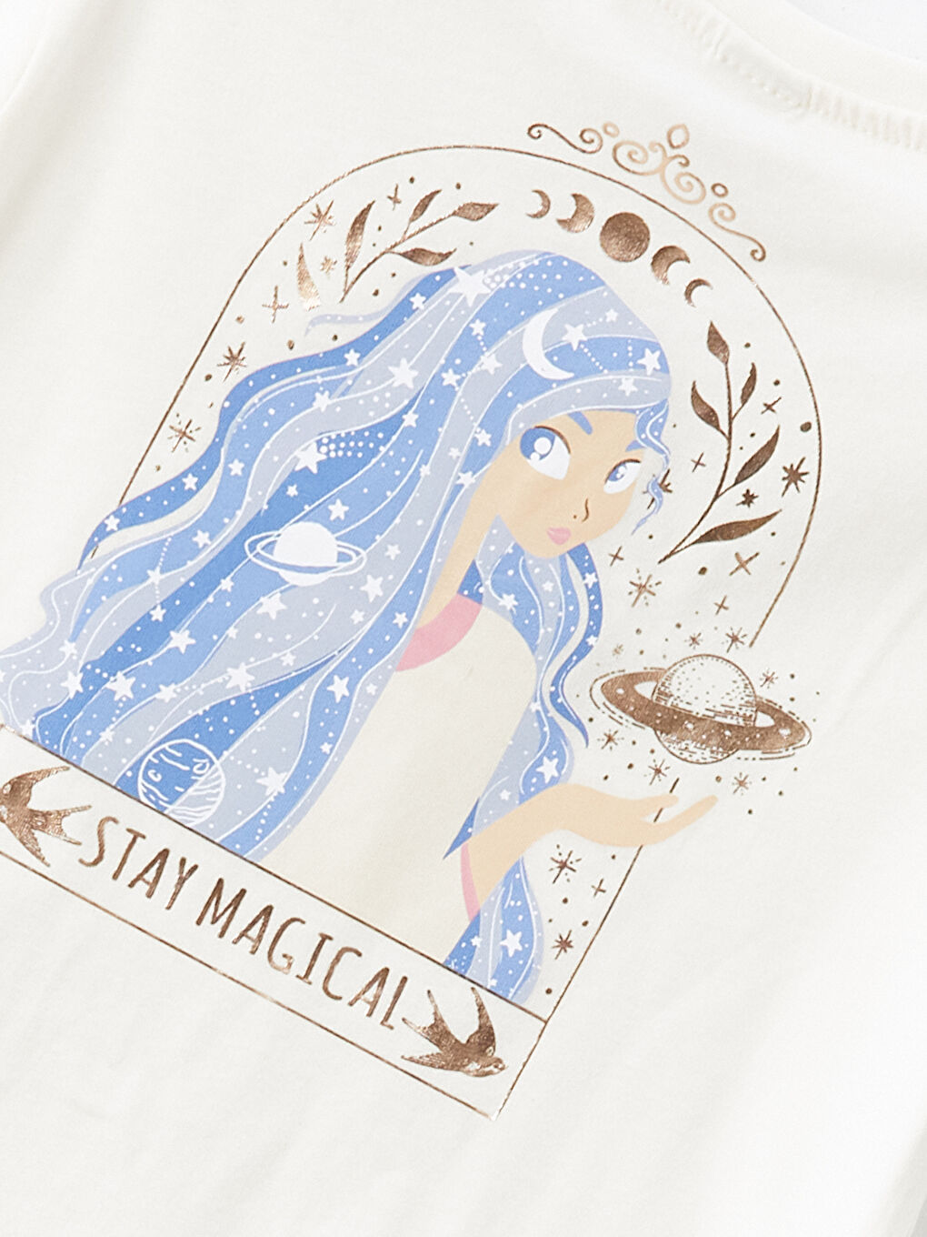 Crew Neck Printed Short Sleeve Girl T-shirt -S4IE97Z4-LXH