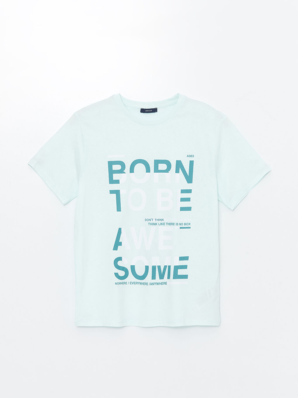 Turkuaz Bisiklet Yaka Kısa Kollu Baskılı Penye Erkek Tişört-5