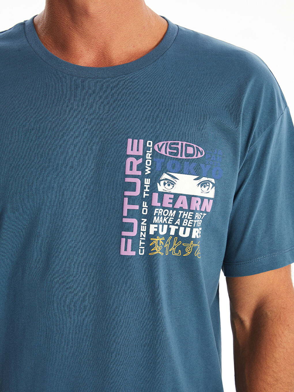 İndigo Bisiklet Yaka Kısa Kollu Baskılı Penye Erkek Tişört-2