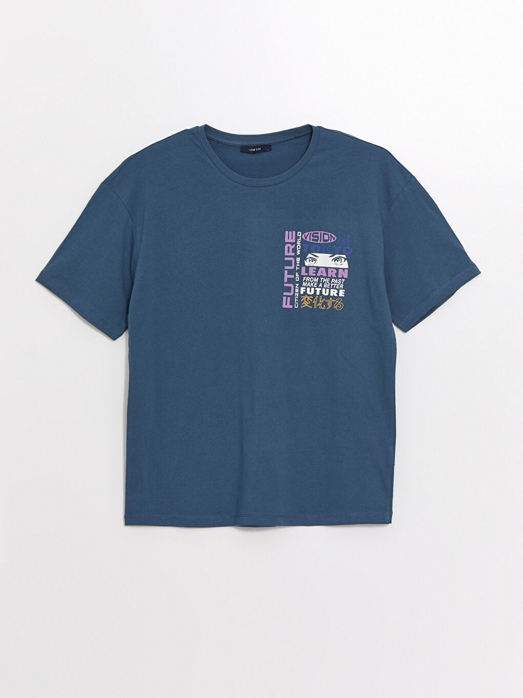 İndigo Bisiklet Yaka Kısa Kollu Baskılı Penye Erkek Tişört-4