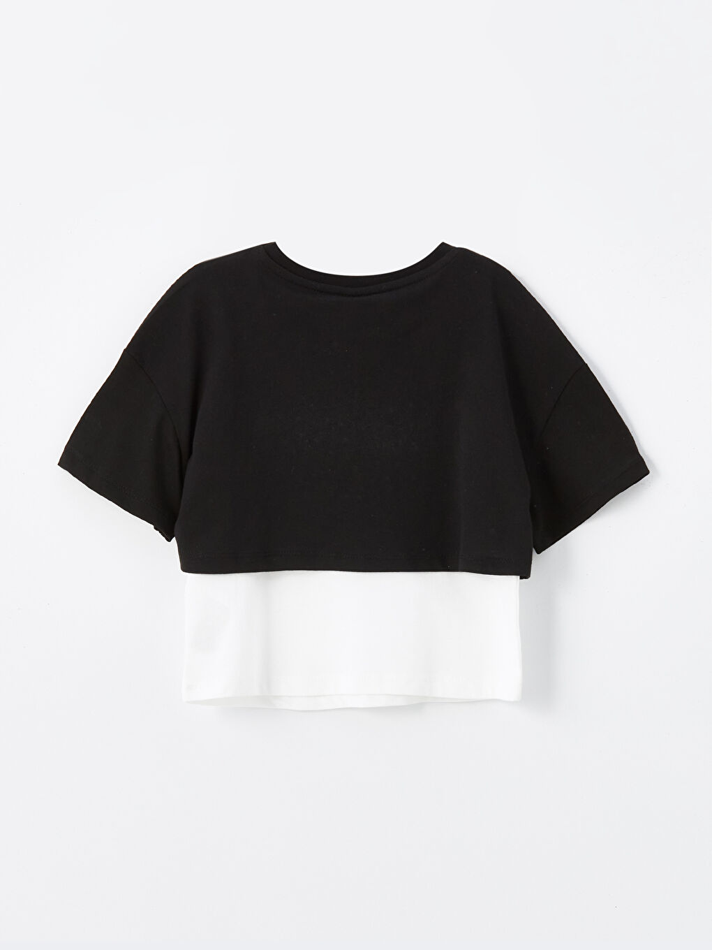 Crew Neck Printed Short Sleeve Girls' Crop T-Shirt and Tank Top -S4IF39Z4-CVL