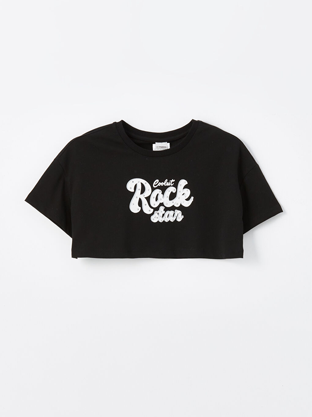 Crew Neck Printed Short Sleeve Girls' Crop T-Shirt and Tank Top -S4IF39Z4-CVL