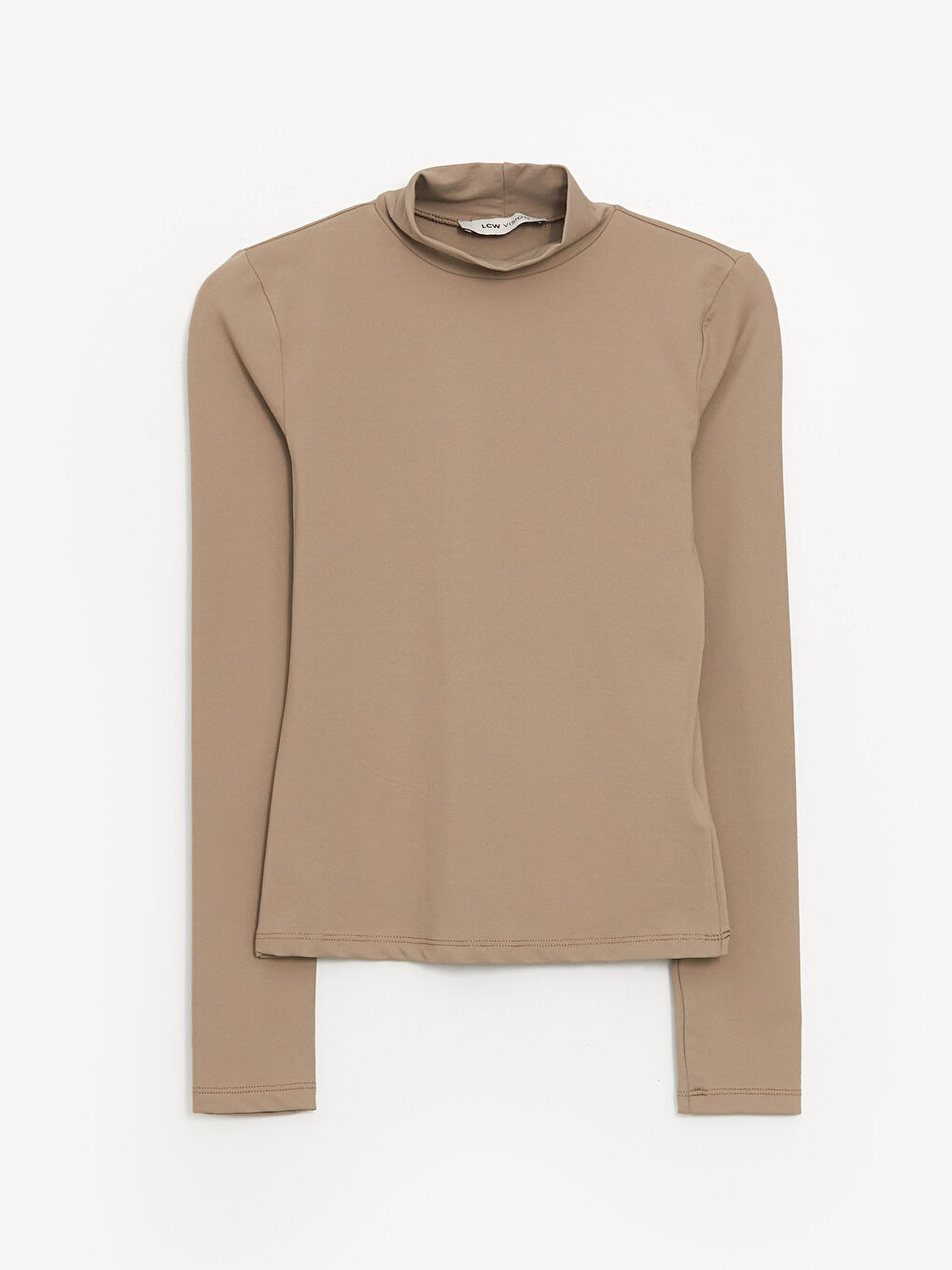 Turtle Neck Regular Long Sleeve Women's T-shirt -S4IF50Z8-GRC
