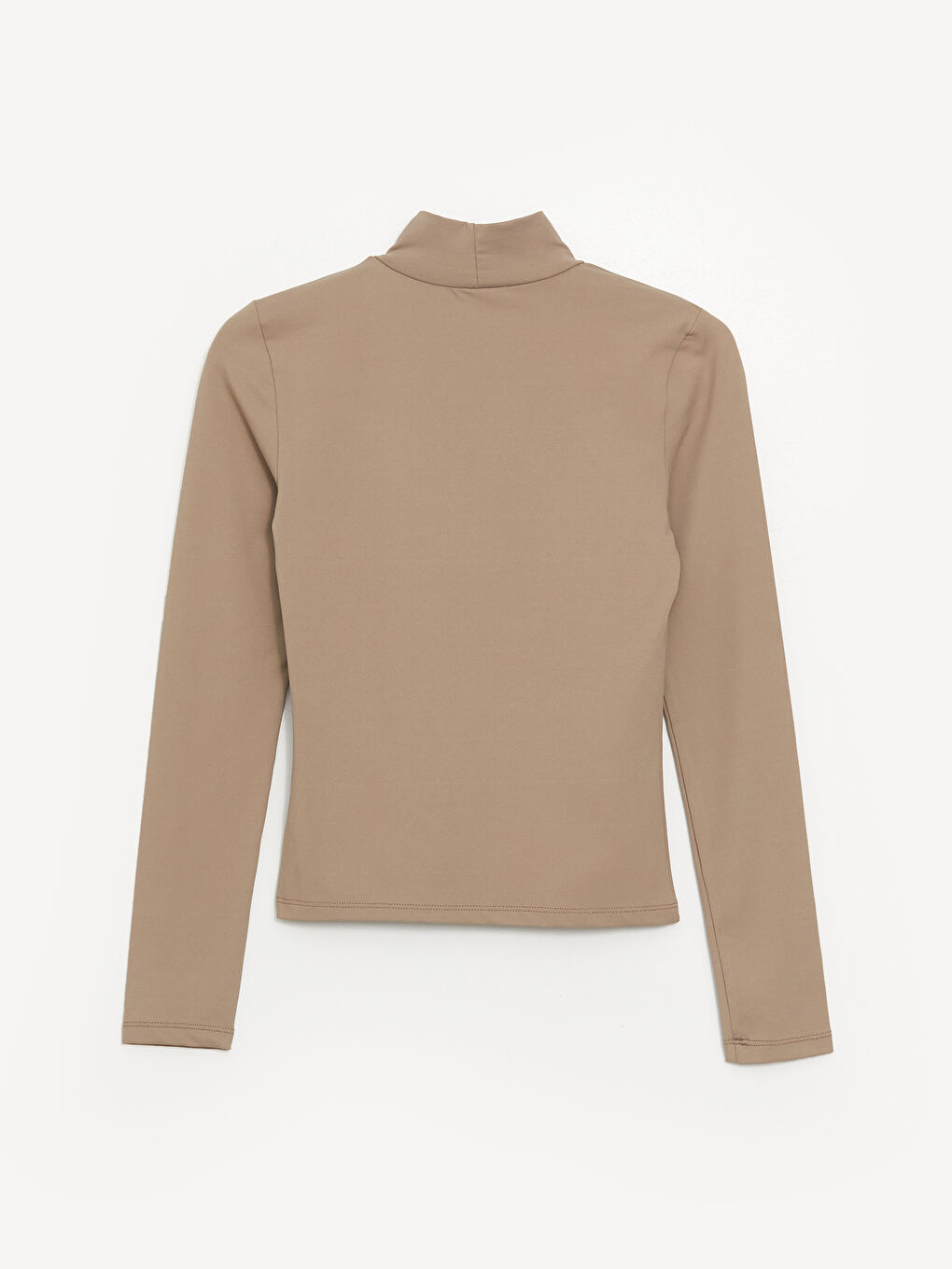 Turtle Neck Regular Long Sleeve Women's T-shirt -S4IF50Z8-GRC