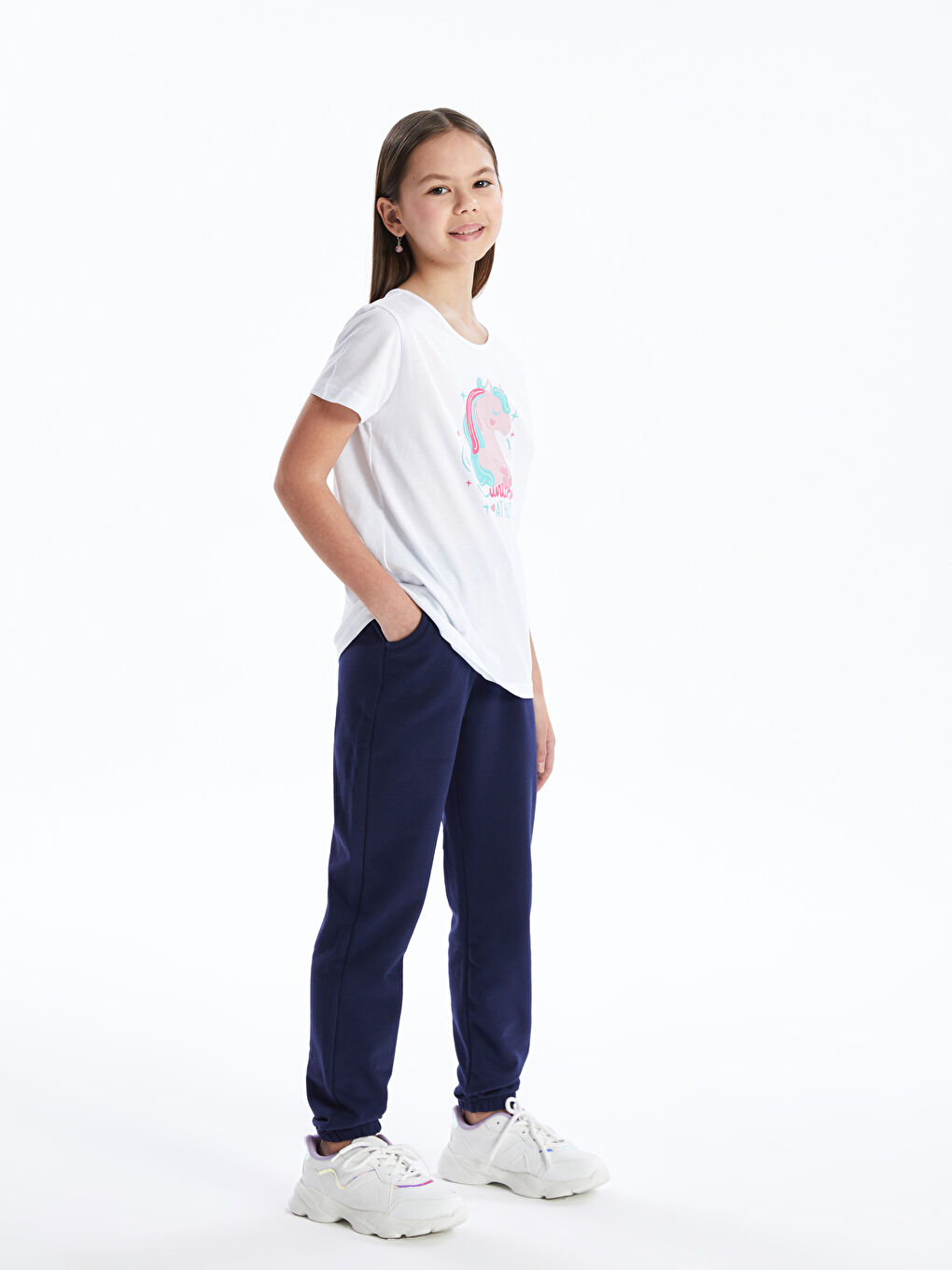 Elastic Waist Basic Girls' Jogger Sweatpants