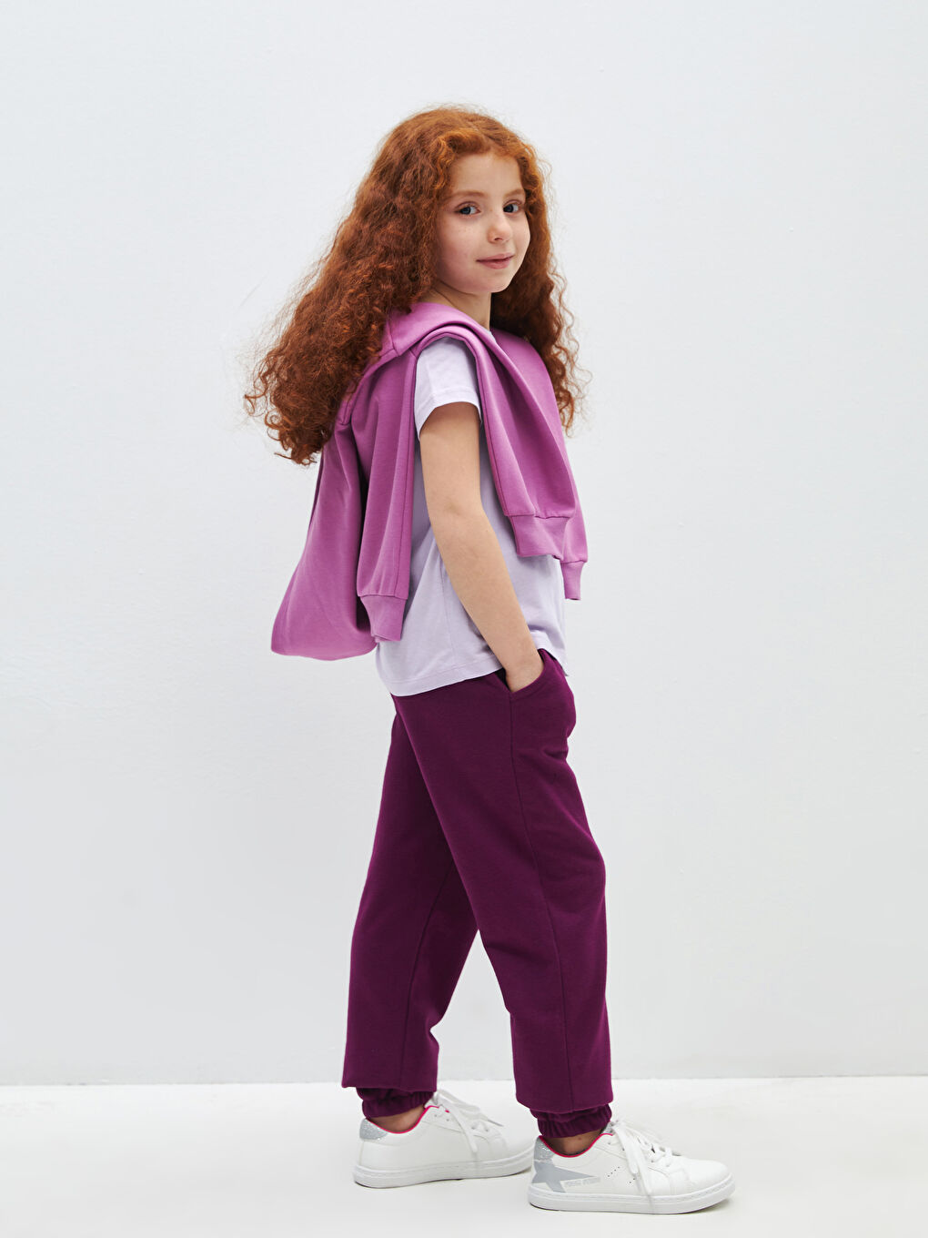 Elastic Waist Basic Girls' Jogger Sweatpants