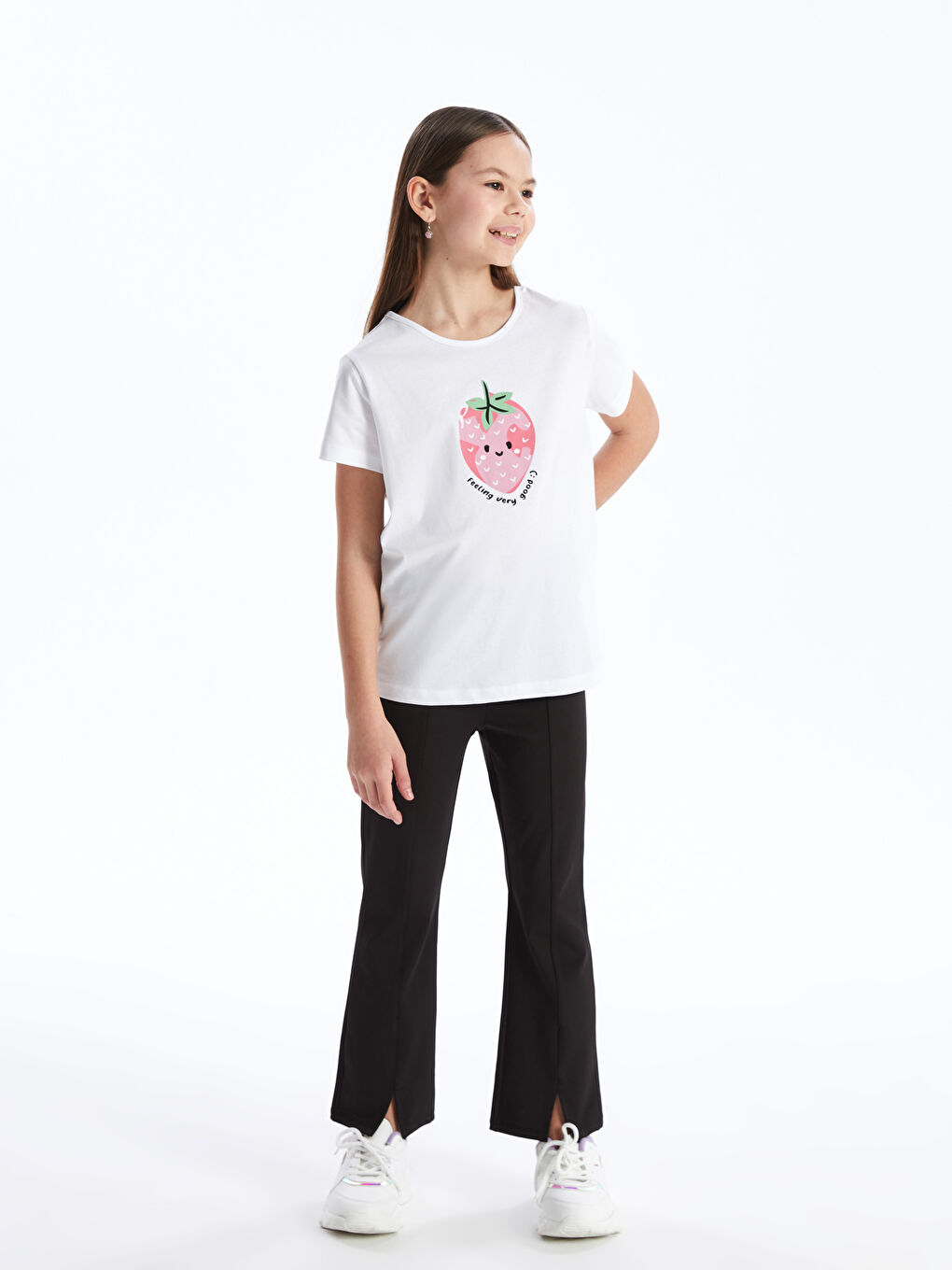 Siyah Beli Lastikli Basic Kız Çocuk Tayt